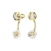 Numina earring jackets, Mixed cuts, White, Gold-tone plated