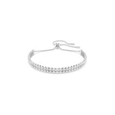 Matrix Tennis bracelet, Round cut, White, Rhodium plated