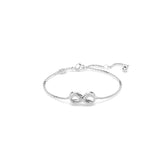 Hyperbola bracelet, Infinity, White, Rhodium plated