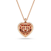 Idyllia pendant, Crystal pearl, Heart, White, Rose gold-tone plated