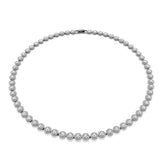 Una Angelic Tennis necklace, Round cut, Long, White, Ruthenium plated