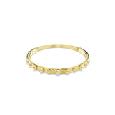 Numina bangle, Mixed round cuts, White, Gold-tone plated