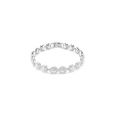 Una Angelic Tennis bracelet, Round cut, White, Rhodium plated