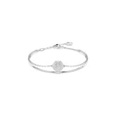 Sublima bangle, White, Rhodium plated