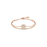Sublima bangle, White, Rose gold-tone plated