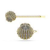 Idyllia hair pin, Set (2), Shell, White, Mixed metal finish