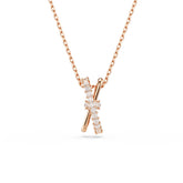 Hyperbola pendant, Mixed cuts, Twist, White, Rose gold-tone plated