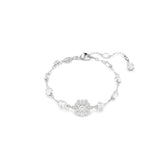 Idyllia bracelet, Mixed cuts, Snowflake, White, Rhodium plated