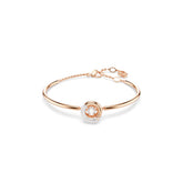 Dextera bangle, Round cut, White, Rose gold-tone plated