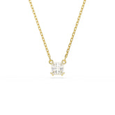 Stilla Attract pendant, Square cut, White, Gold-tone plated