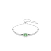 Matrix Tennis bracelet, Mixed cuts, Green, Rhodium plated