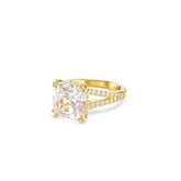 Stilla cocktail ring, Square cut, White, Gold-tone plated