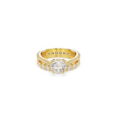 Stilla ring, Set (2), Round cut, White, Gold-tone plated