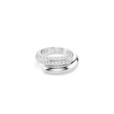 Dextera ring, White, Rhodium plated