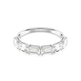 Millenia bangle, Octagon cut, White, Rhodium plated