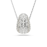 Sublima pendant, Round cut, White, Rhodium plated