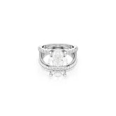 Hyperbola cocktail ring, Mixed cuts, White, Rhodium plated