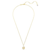 Snake pendant, Crystal pearl, Mixed cuts, Year of the Snake, White, Gold-tone plated