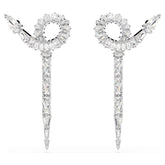 Snake drop earrings, Mixed cuts, Year of the Snake, White, Rhodium plated