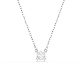 Stilla Attract pendant, Square cut, White, Rhodium plated