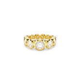 Imber ring, Mixed round cuts, White, Gold-tone plated