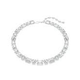 Millenia Tennis necklace, Octagon cut, White, Rhodium plated