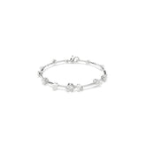 Constella Tennis bracelet, Crystal pearl, Round cuts, White, Rhodium plated
