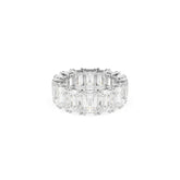Matrix Vittore ring, Baguette cut, White, Rhodium plated
