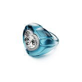 Dulcis cocktail ring, Heart cut, Pavé, Heart, Blue