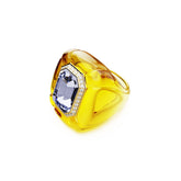 Dulcis cocktail ring, Cushion cut, Pavé, Yellow