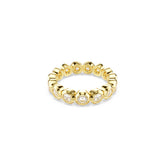 Imber ring, Round cut, White, Gold-tone plated