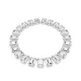 Millenia Tennis necklace, Oversized crystals, Octagon cut, White, Rhodium plated