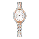 Dextera Octagon watch, Swiss Made, Metal bracelet, Silver tone, Rose gold-tone finish