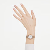 Imber oval watch Swiss Made, Metal bracelet, Gold tone, Rose gold-tone finish