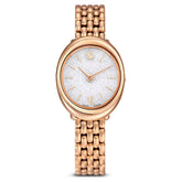 Imber oval watch Swiss Made, Metal bracelet, Gold tone, Rose gold-tone finish