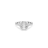 Una Angelic ring, Round cut, White, Silver-tone finish