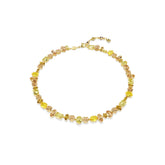 Gema Tennis necklace, Mixed cuts, Yellow, Gold-tone plated