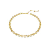 Millenia Tennis necklace, Octagon cut, Yellow, Gold-tone plated