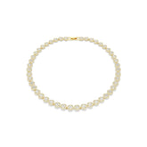 Una Angelic Tennis necklace, Round cut, White, Gold-tone plated