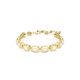 Millenia Tennis bracelet, Octagon cut, Caramel, Gold-tone plated