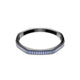 Matrix bangle, Baguette cut, Octagon shape, Blue, Ruthenium plated