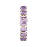 Watch, Octagon cut bracelet, Purple, Champagne gold-tone finish