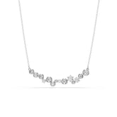 Constella necklace, Mixed cuts, White, Rhodium plated