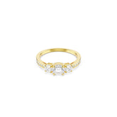 Stilla Attract ring, Round cut, White, Gold-tone plated