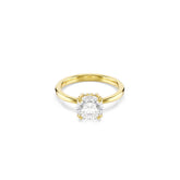 Stilla Attract cocktail ring, Round cut, White, Gold-tone plated