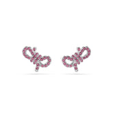 Lifelong Bow stud earrings, Bow, Pink, Rhodium plated