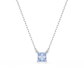 Matrix pendant, Square cut, Blue, Rhodium plated