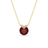 Bella V pendant, Round cut, Red, Gold-tone plated