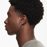 Dextera hoop earrings Octagon shape, Round cut, White, Rhodium plated