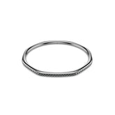 Dextera bangle, Octagon shape, Round cut, White, Ruthenium plated